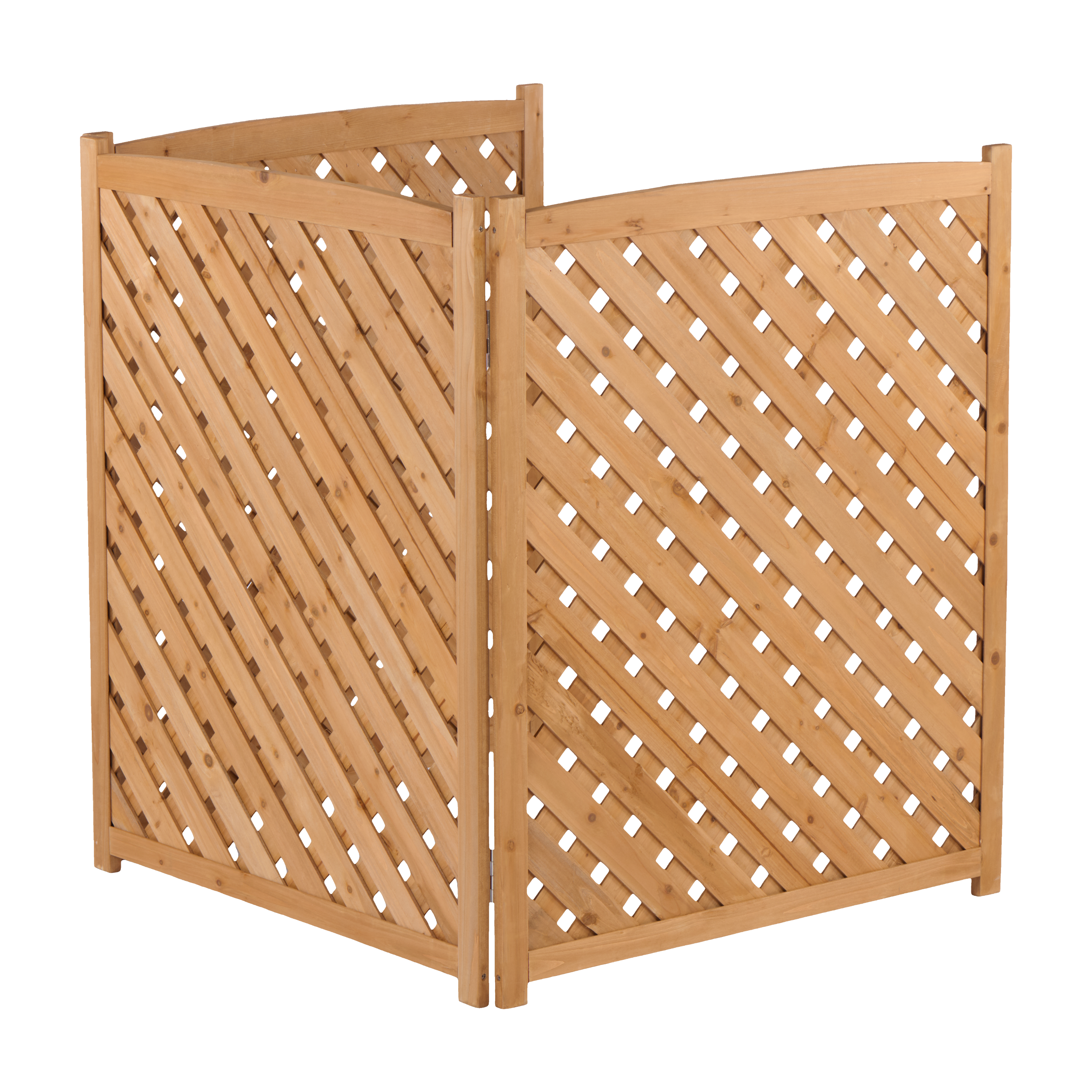 3-Panel Outdoor Air Conditioner Fence Screen, Outside Wood Privacy Fence, 32" W x 38" H