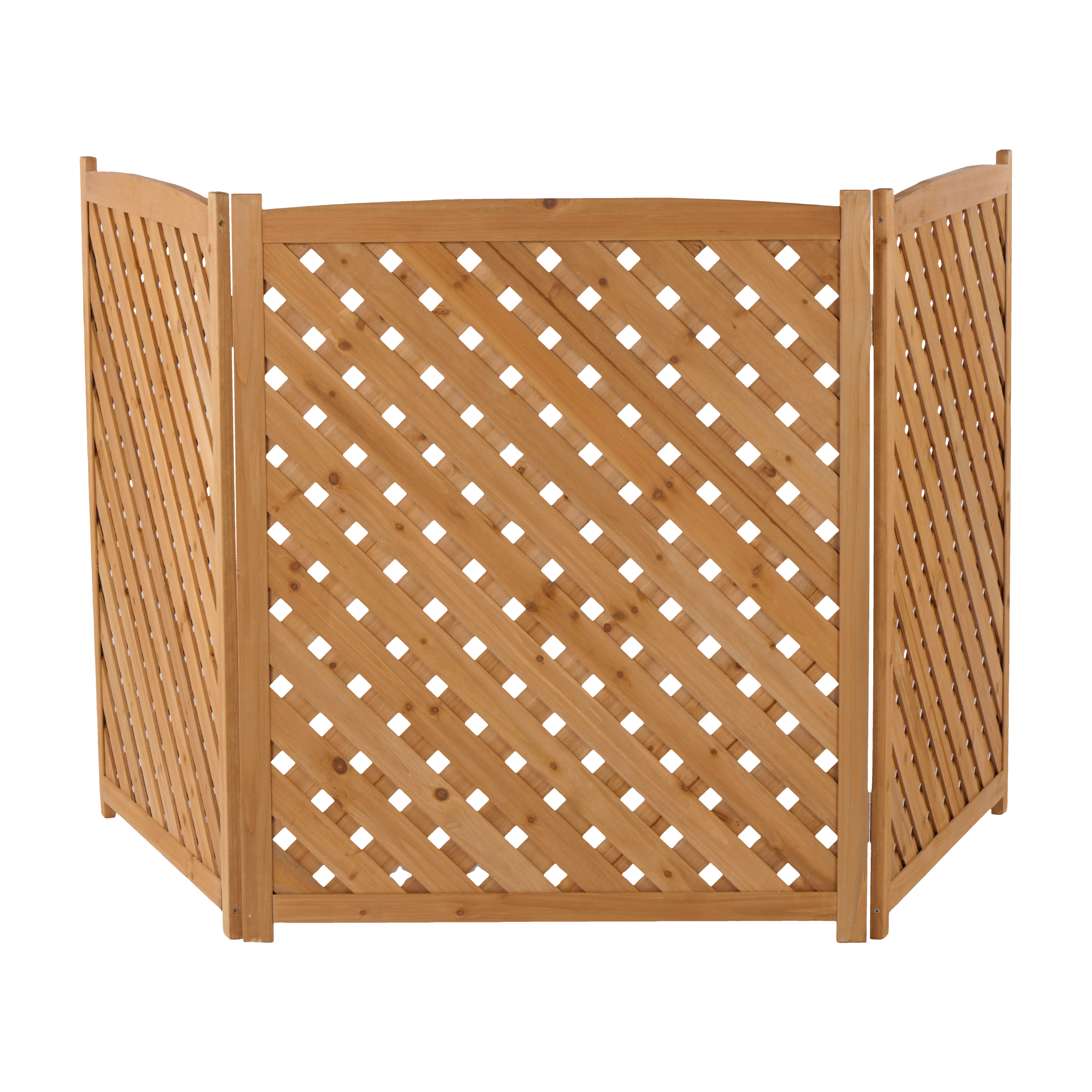 3-Panel Outdoor Air Conditioner Fence Screen, Outside Wood Privacy Fence, 32" W x 38" H