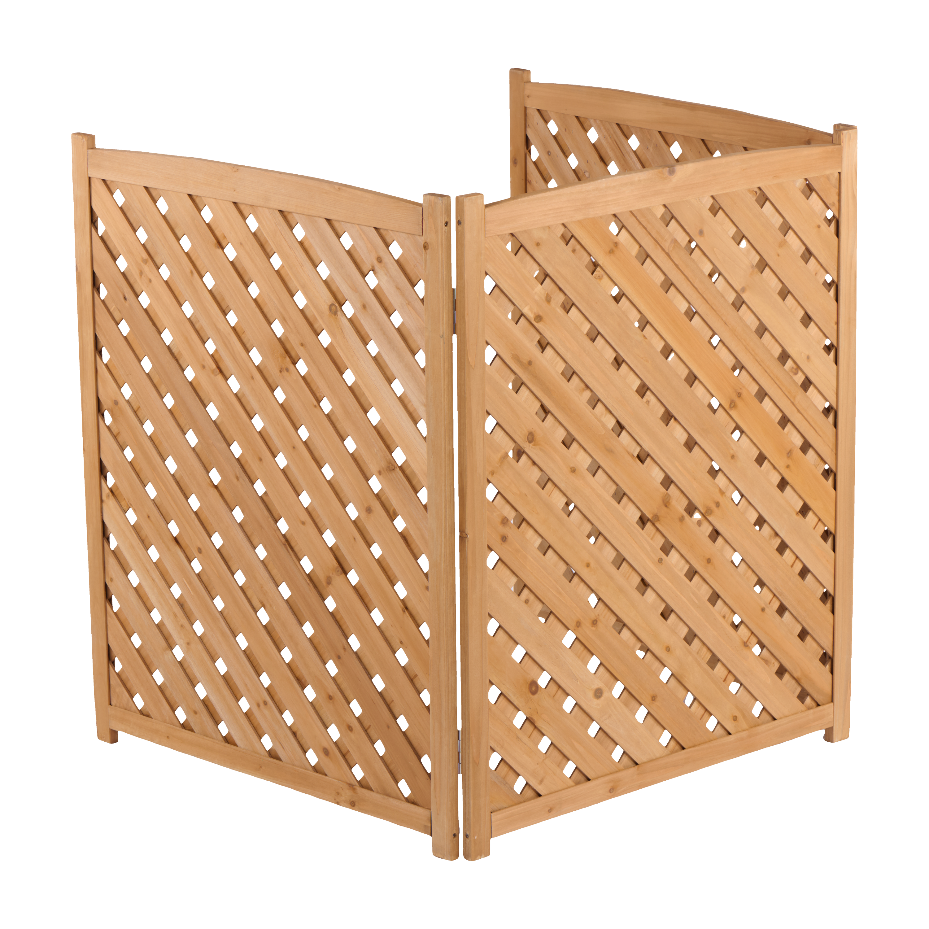 3-Panel Outdoor Air Conditioner Fence Screen, Outside Wood Privacy Fence, 32" W x 38" H