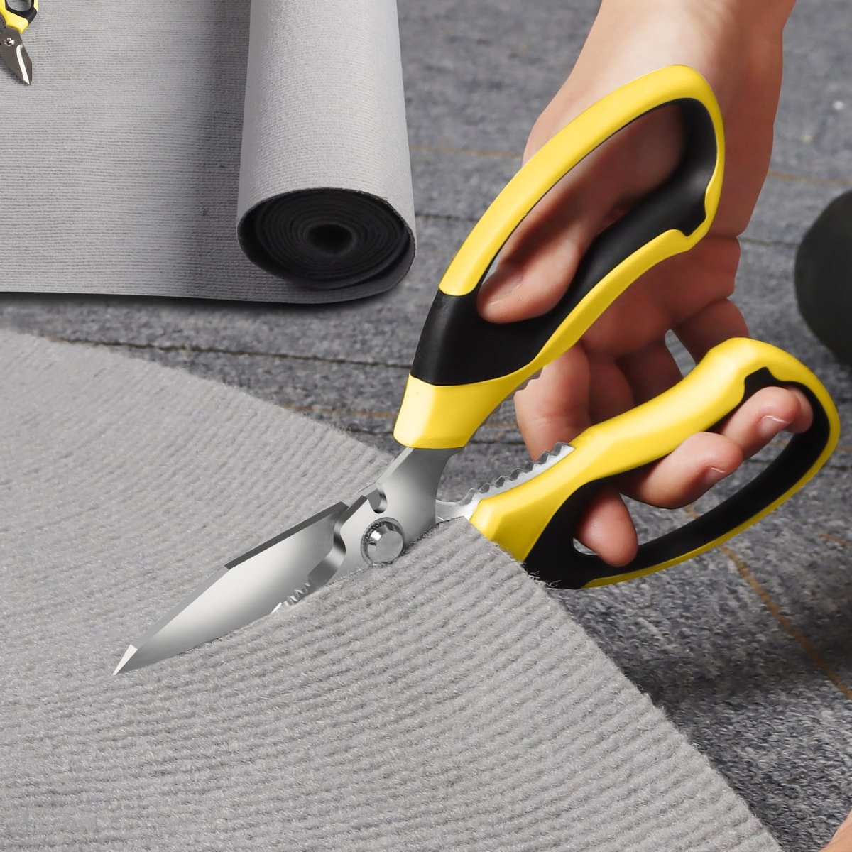 Utility Scissors Heavy Duty: sharp Scissors All Purpose heavy duty, Easy Cutting Carpet, Cardboard, Wires, Leather, Fabric - HomeDIYer