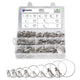 180 Pcs Hose Clamps Stainless Steel, Small Hose Clamps Assortment, 1/4-2 in (6-51mm) Adjustable Worm Gear Hose Clamps Heavy Duty for Plumbing, Dishwasher, Automotive, Washing Machine