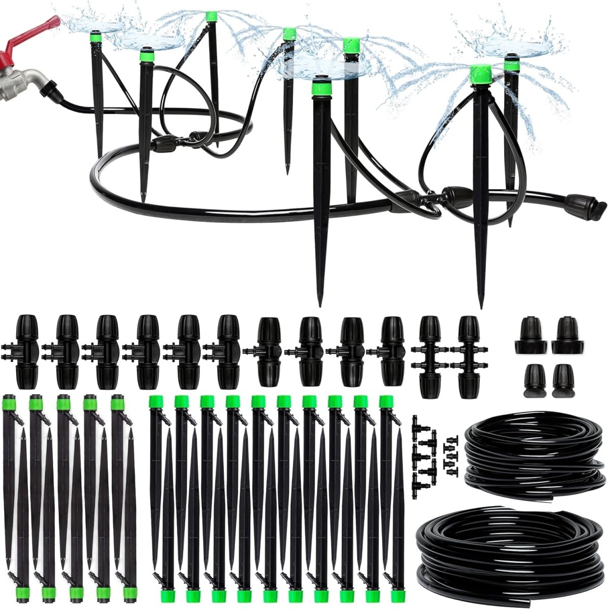 Drip Irrigation System - Adjustable Premium Irrigation System for Garden - Complete Drip Irrigation Kit with Drip Emitters - HomeDIYer