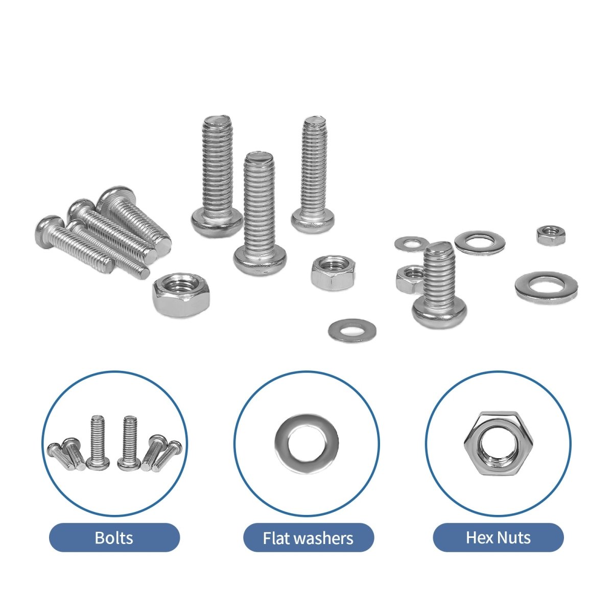 820 Pcs Stainless Phillips Pan Head Machine Screws Nuts Washers Assortment Set - HomeDIYer