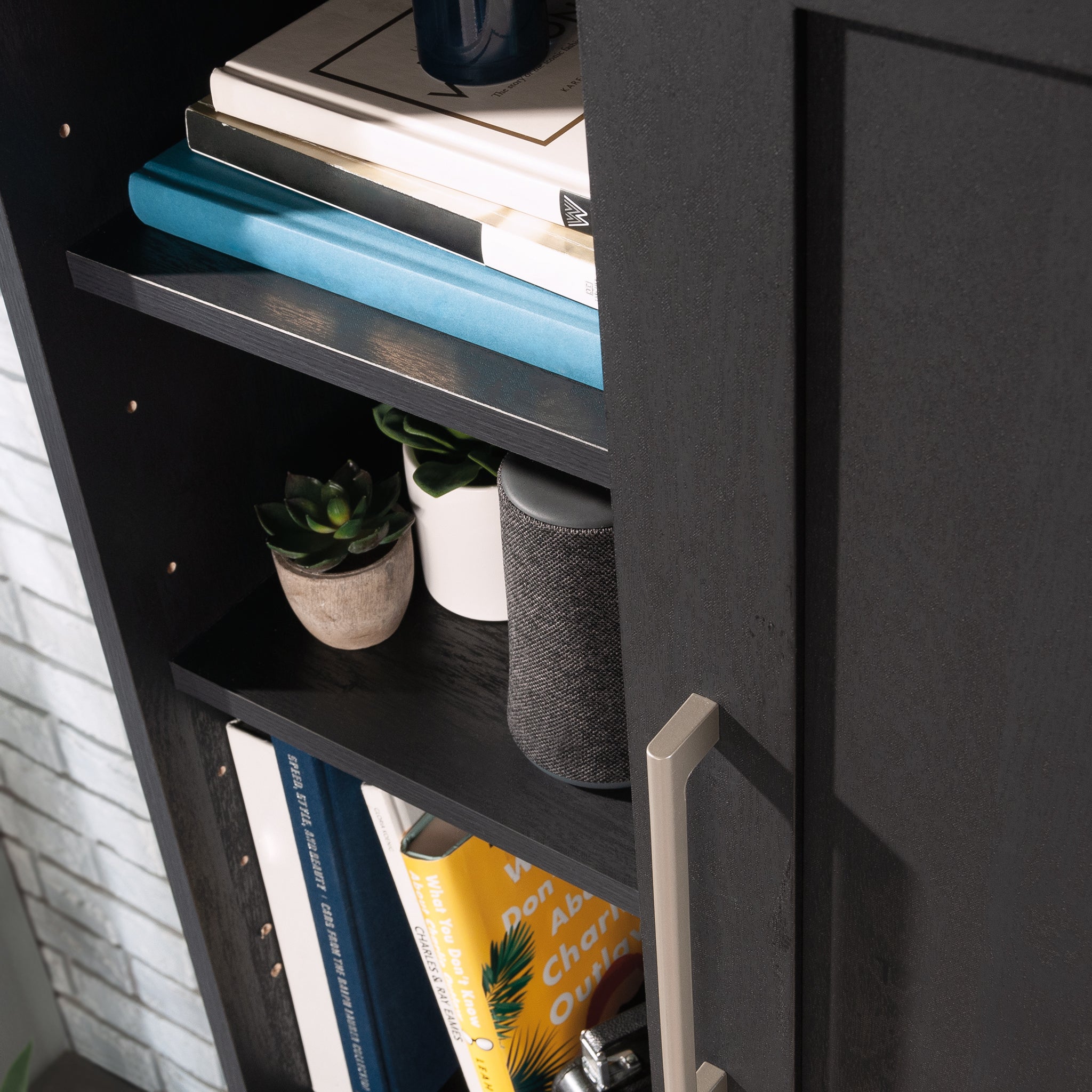 Storage Cabinet with Multipurpose Storage, Black Brown finish