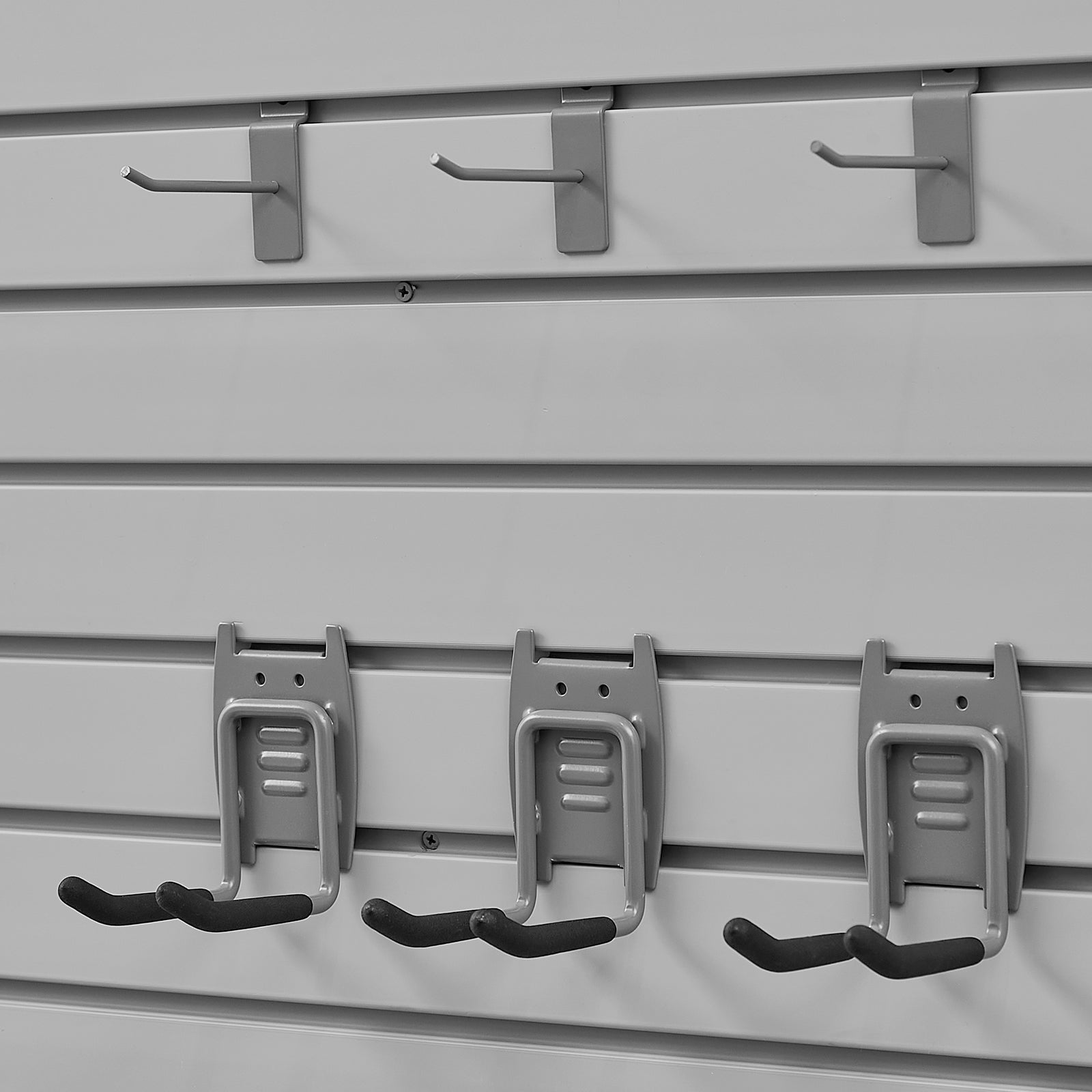 Newly upgraded second-generation 8 x 4 ft Slat Wall Paneling PVC Grey Garage Slatwall with Modular Design