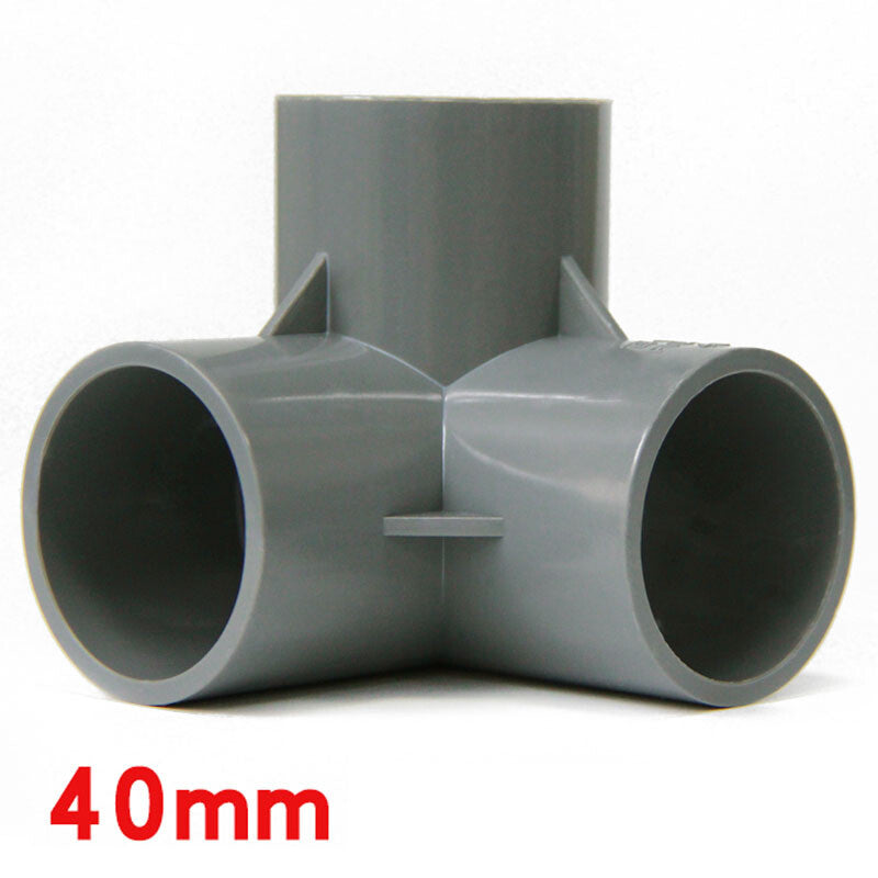 PVC 3-Way Grey Equal Connector Socket 20 25 32 40 50mm Pressure Pipe Fittings