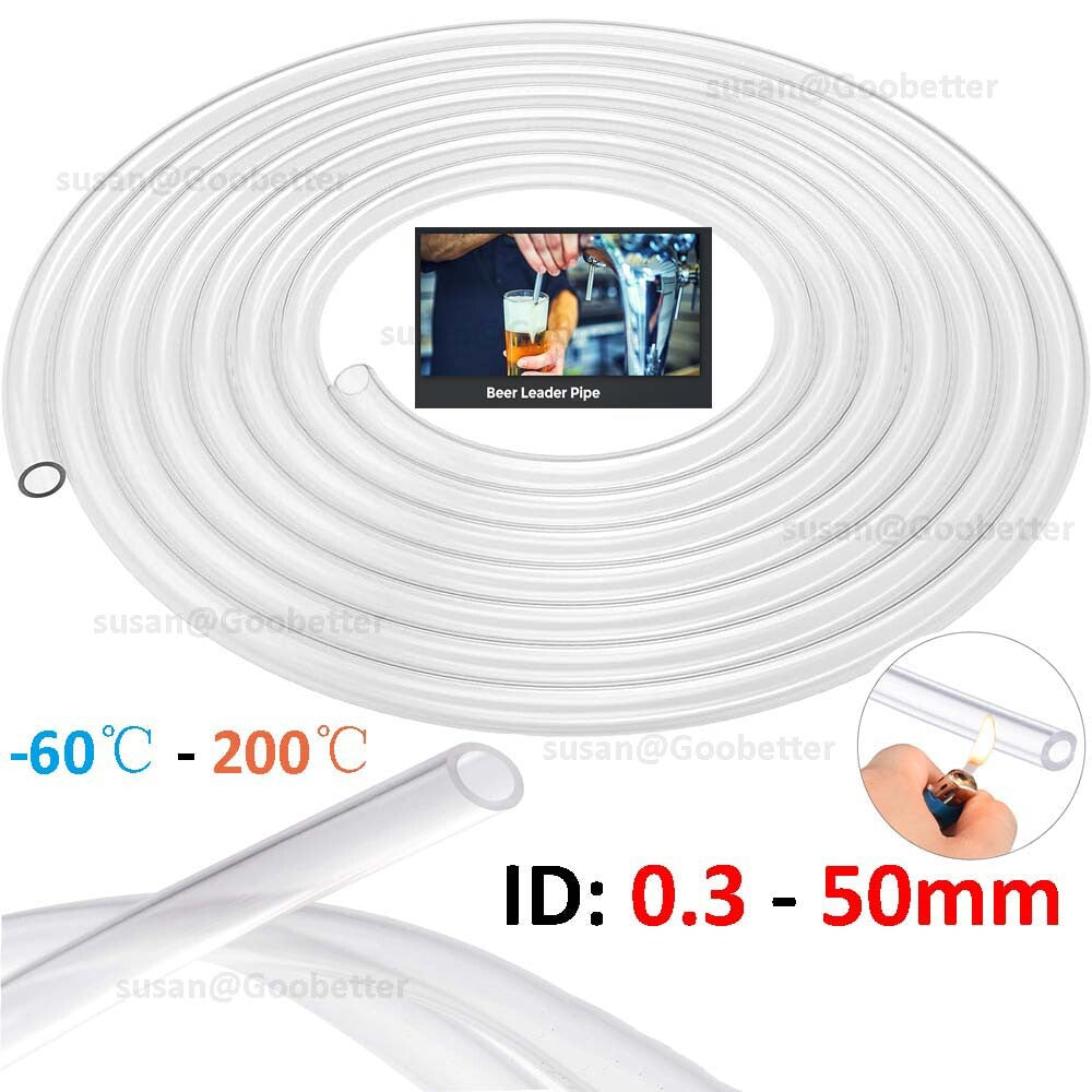 Clear Silicone Tubing — Food Grade Flexible Rubber Hose for Beer, Water & Medical Use | 0.3–50mm ID