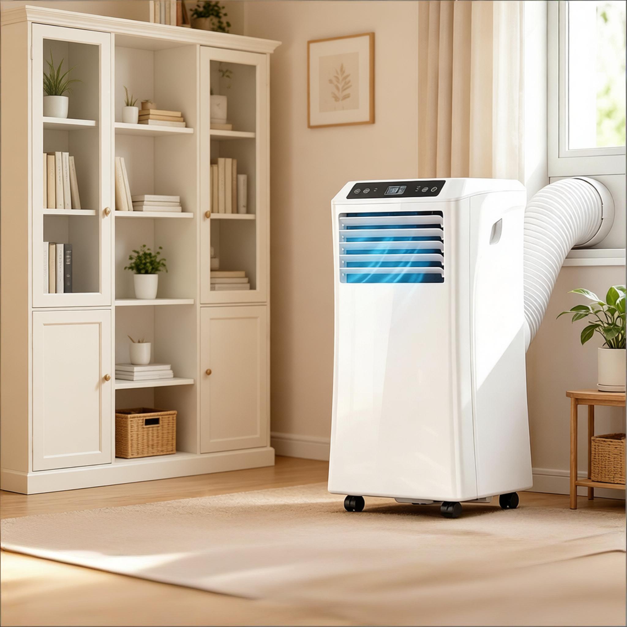Portable Air Conditioner 10000 BTU, 441 sq ft, 3-in-1 Cool/Dehumidify/Fan, 24H Timer, Sleep Mode 54dB, Remote & Window Kit, White