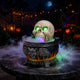 Halloween Skull Cauldron Statue with LED Lights & Mist, Resin