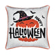Halloween Throw Pillow Set of 2, 20x20 Pumpkin & Witch Embroidery
