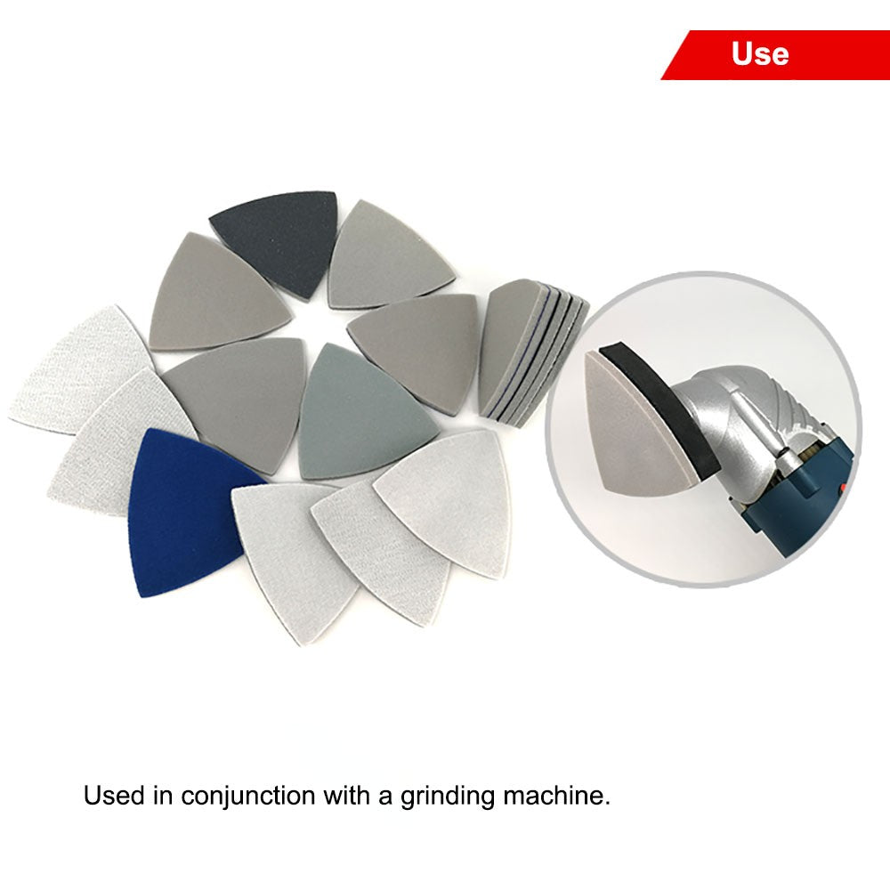 90*90*90mm Triangle Sponge Sandpaper 0 - 6 Hole Sanding Paper Pads Sheets