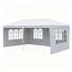 Party Tent Gazebo 19.2x9.7 ft, Cathedral-Style PE Canopy with 4 Sidewalls & Church Windows, Stakes & Ropes, White