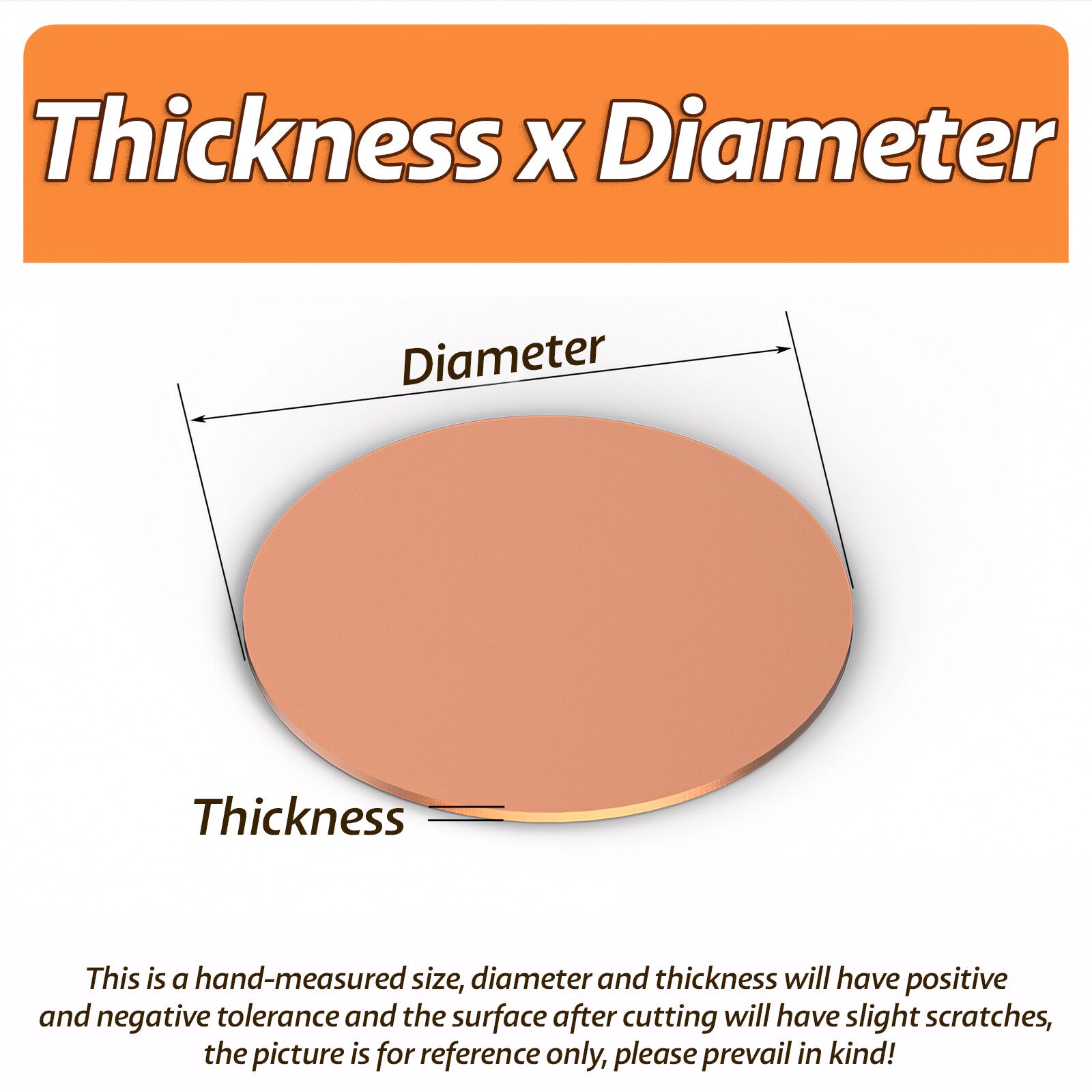 Solid Round Copper Sheet Pure Cu Plate Blanks Metal Discs 10-200mm Thick 0.5-1mm