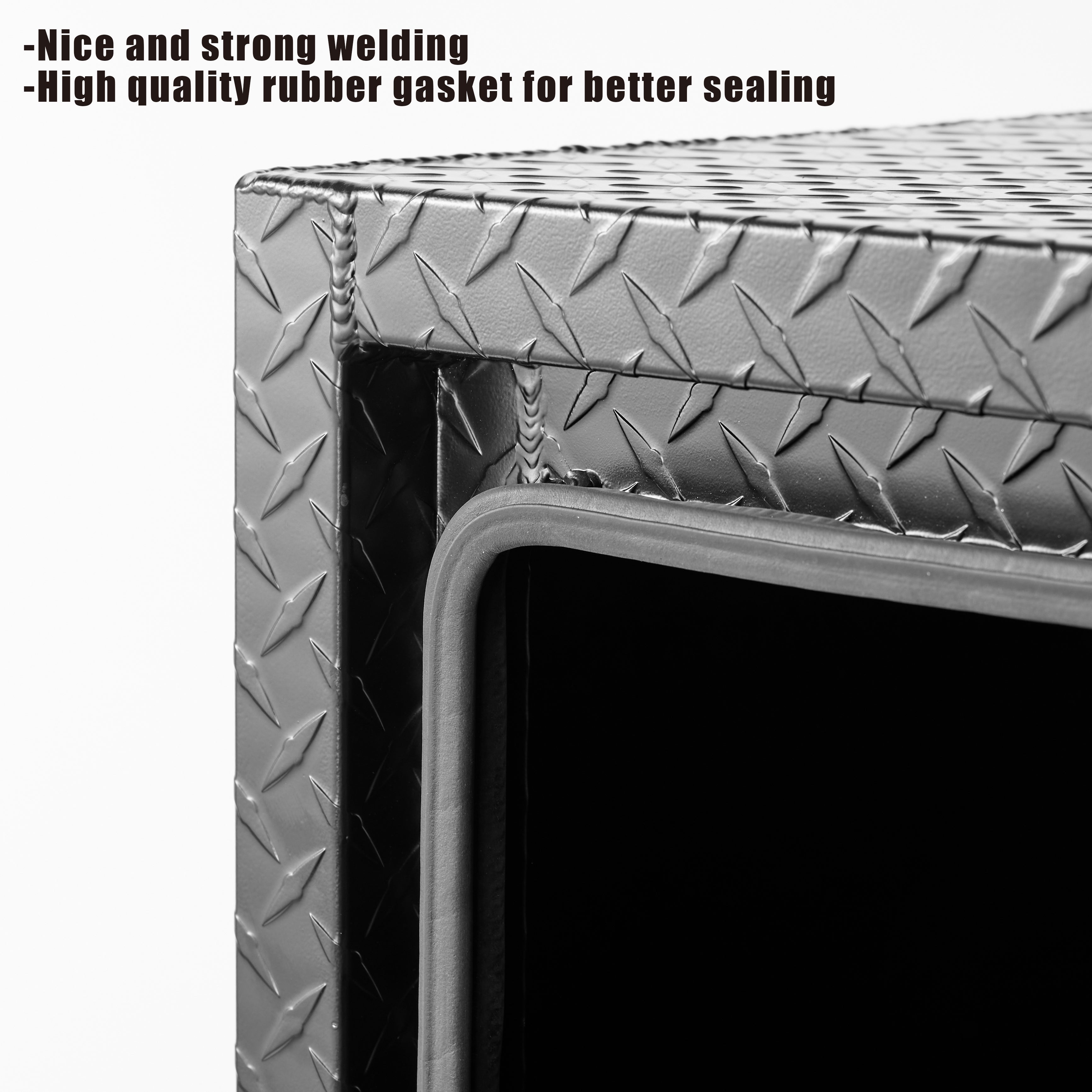 24" Aluminum Underbody Truck Tool Box — Matte Black Diamond Plate, Waterproof & Lockable, Ideal for Pickup, ATV, RV