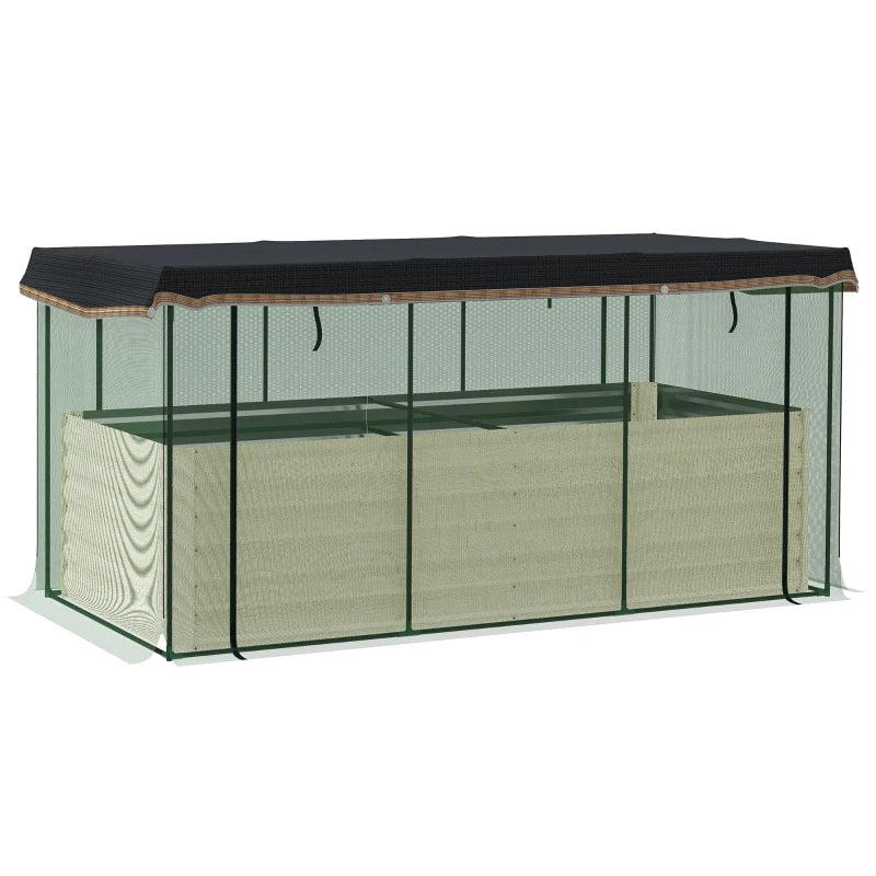 Raised Garden Bed for Flowers, Veggies and Herbs,Galvanized Steel Planter Box with Crop Cage and Shade Cloth