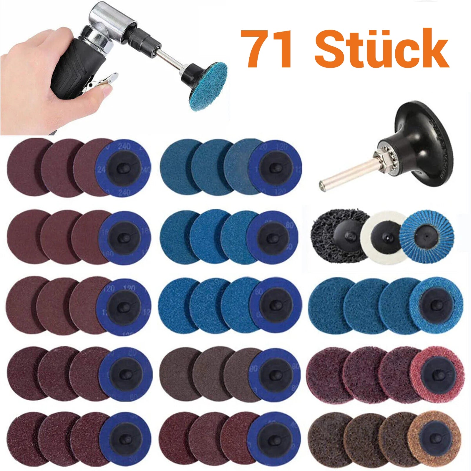 71PCS 50mm Mini Flap Discs | Metal Wood Steel Sanding Kit - HomeDIYer