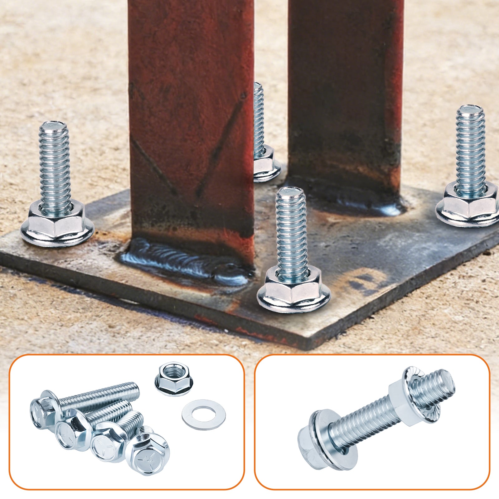 549-Piece SAE Flange Bolt & Nut Assortment Kit (1/4-20, 5/16-18, 3/8-16)