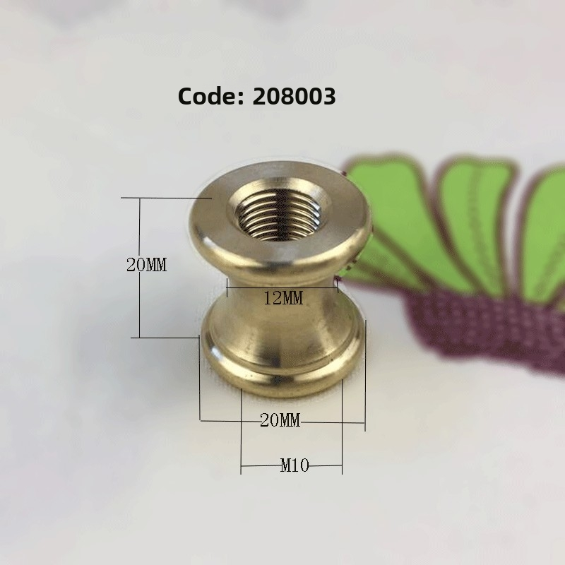 Solid Brass M10 I‑Connector with T‑Washer – 208 Brass Lamp Hardware for Pendant Lights & Fixtures