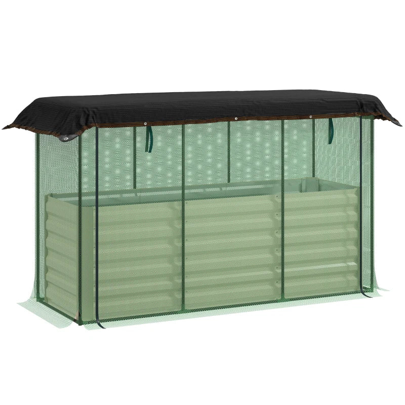 Galvanized Steel Raised Garden Bed with Crop Cage & Shade Cloth – Complete Plant Protector