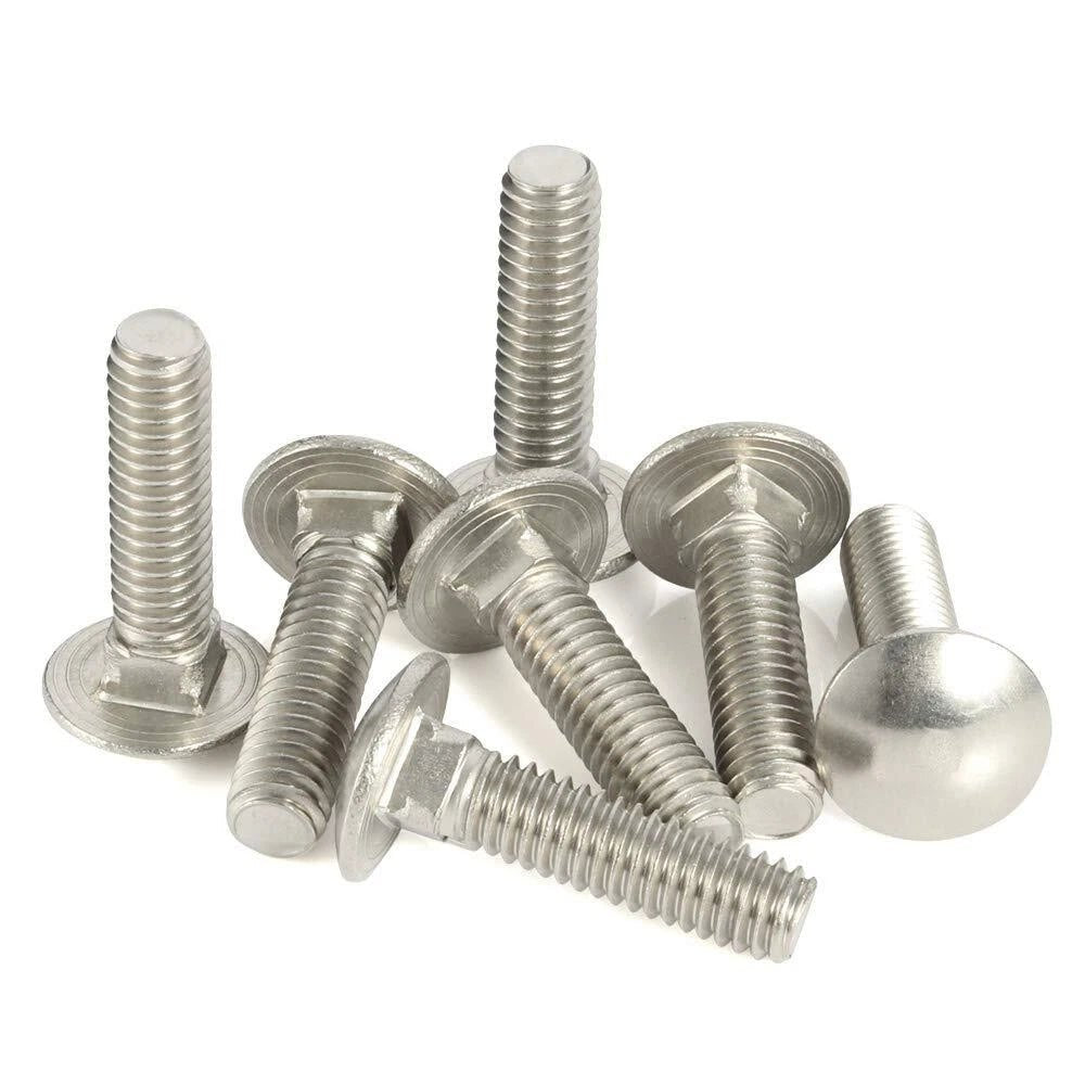 304 Stainless Steel Carriage Bolts M3 M4 M5 M6 — Round Head Square Neck, Multiple Lengths - HomeDIYer