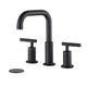 8" Widespread Matte Black Bathroom Faucet with Pop-Up Drain – 3‑Layer Plated Brass