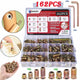 162Pcs Threaded Wood Inserts Kit - Carbon Steel Zinc Plated Furniture Nuts