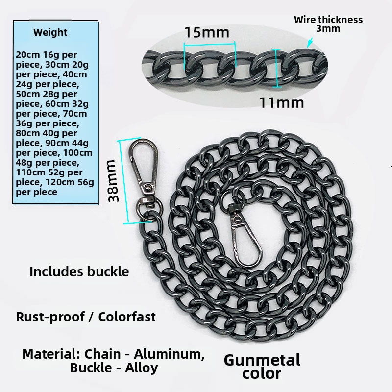 Metal Bag Chain Strap – Replacement Crossbody Shoulder Strap for Handbags & Purses