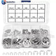 200Pcs 1.5mm - 10mm E-clips Ring Snap Retaining Circlip Kit A2 Stainless Steel