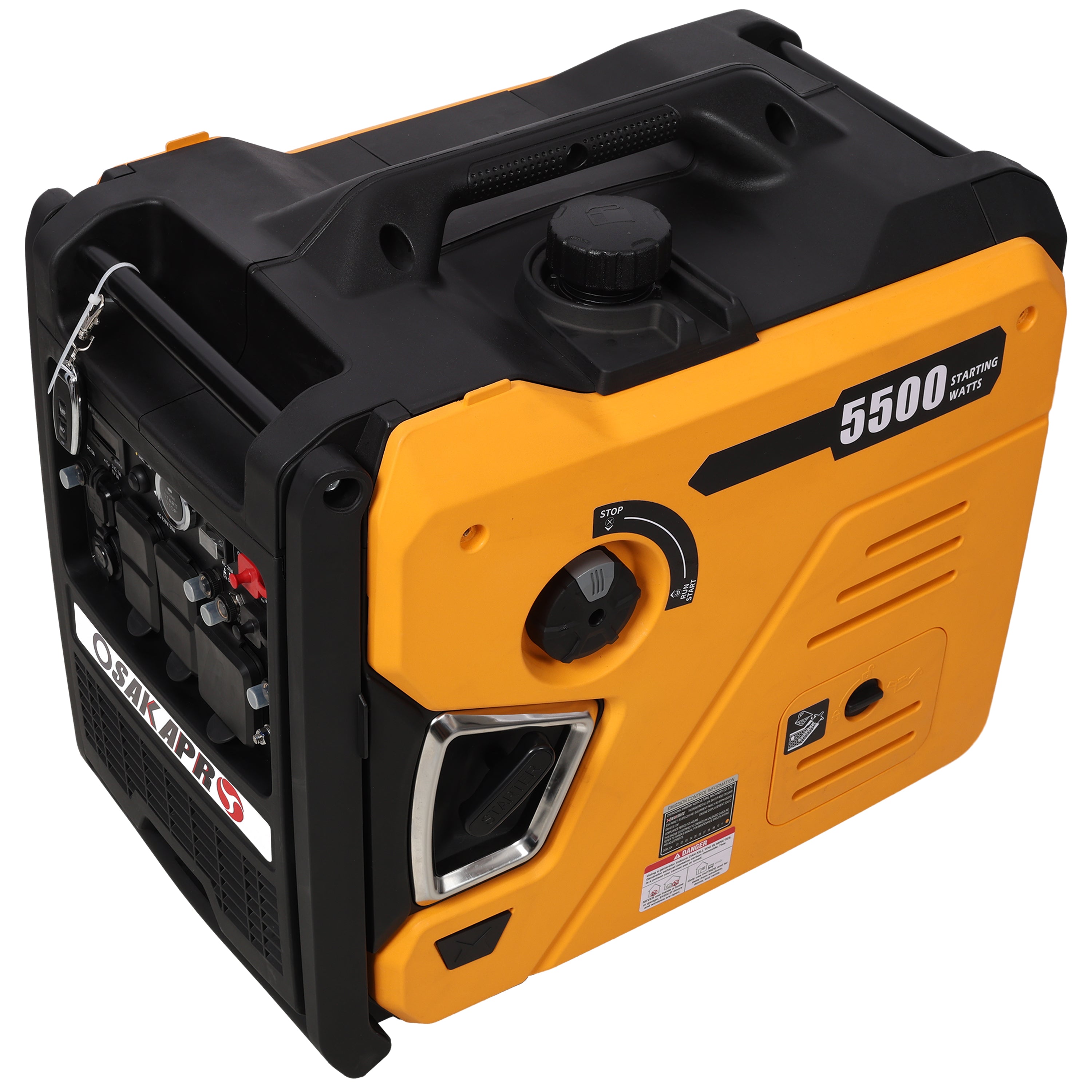 Super quiet Inverter Generator 5.5KW portable generator electric&remote start, foldable handle with wheels, 224cc 4 stroke EPA compliant