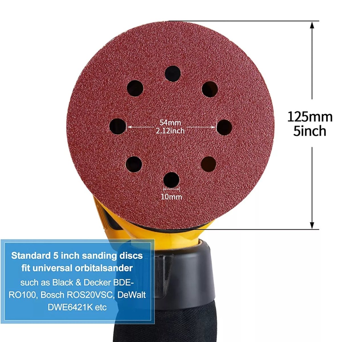 125mm 5" Sanding Discs 8 Hole 40 - 600 Grit Orbital Sander Sheets Sandpaper Pads - HomeDIYer
