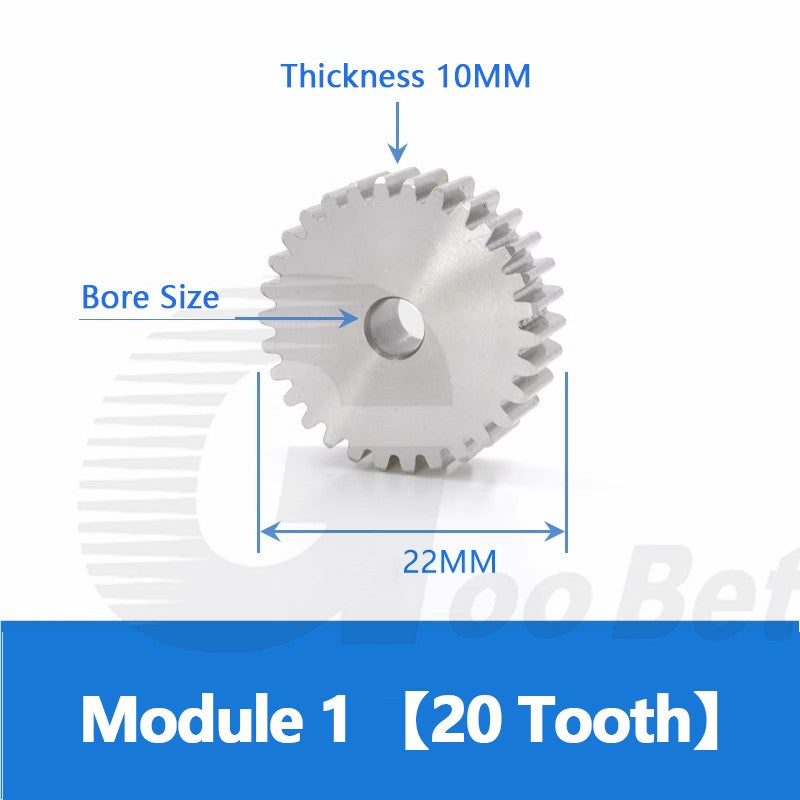 Spur Gear Module 1 Stainless Steel 12-120 Tooth Motor Pinion Flat Gear Precision