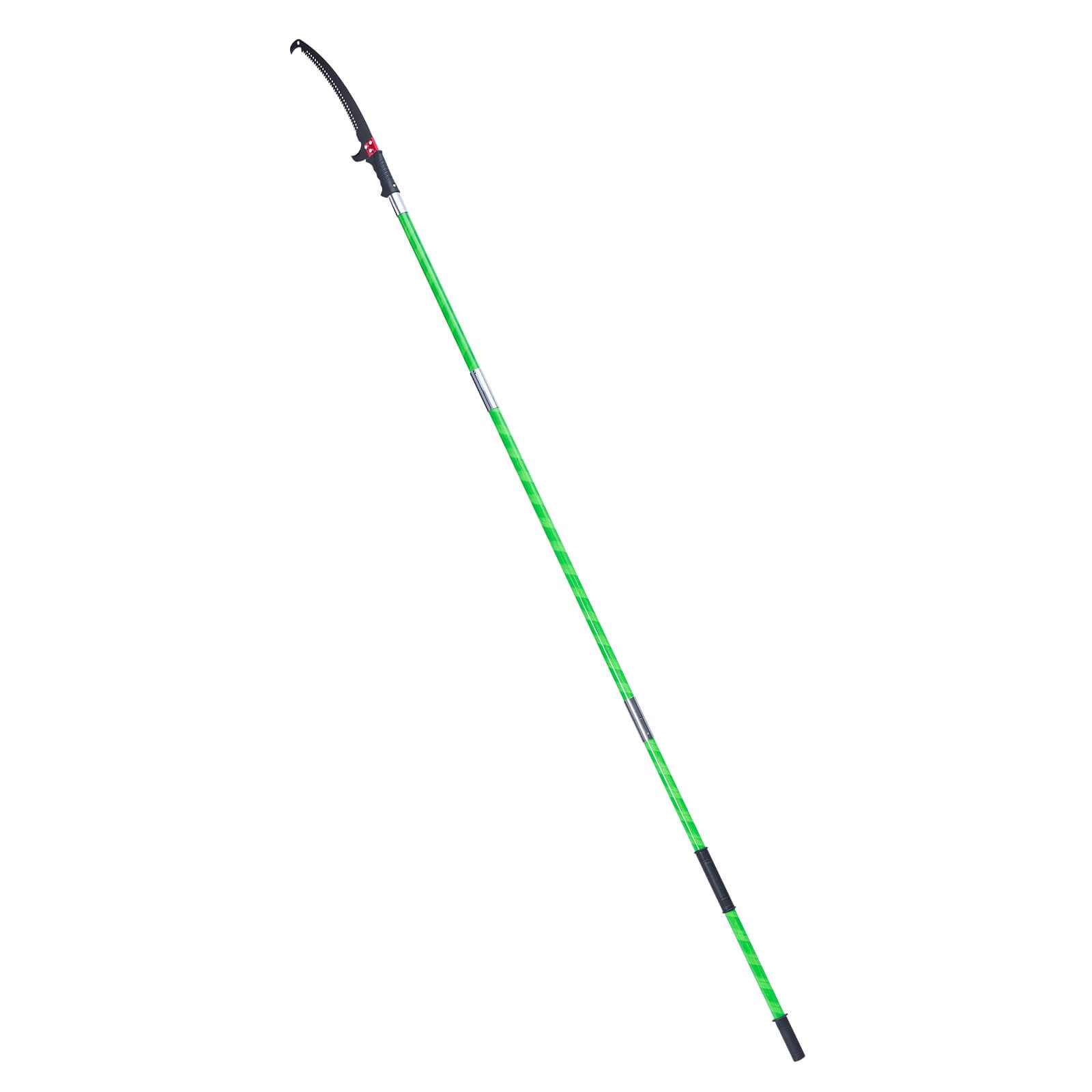 27 ft Manual Pole Saw – Extendable Tree Pruner with 65Mn Steel Blade & 8-Section Fiberglass Pole
