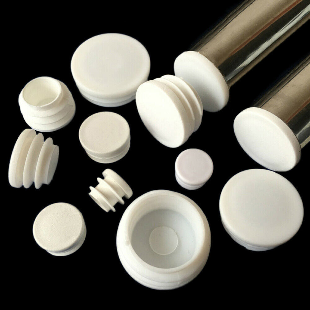 White Plastic Rectangle/Square/Round Blanking End Caps Tube