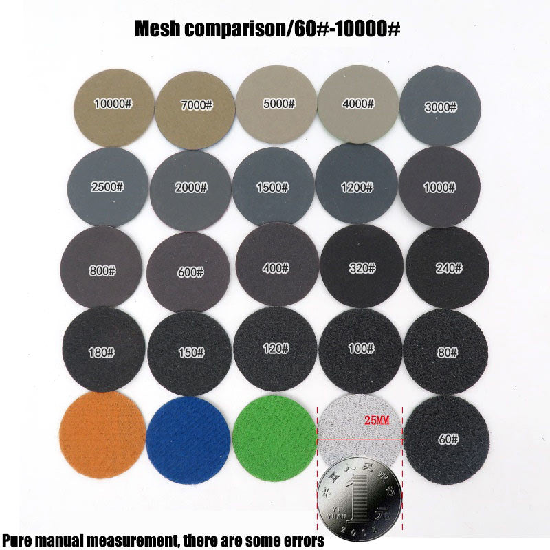 1" Inch 25mm Wet And Dry Sandpaper Grit 60# ~10000# Hook&Loop Sanding Discs Pads