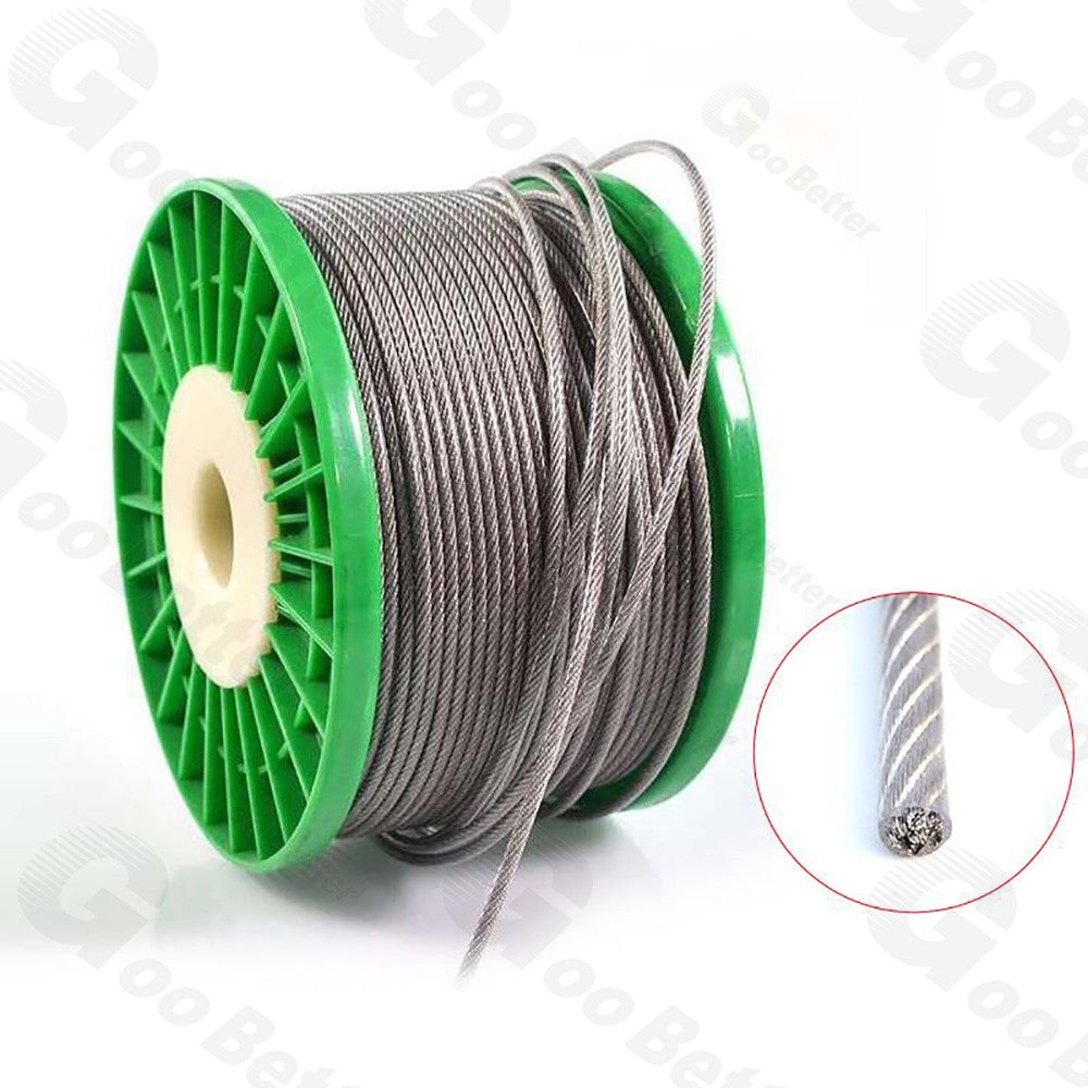 Dia 0.6mm-12mm Stainless Steel Wire Rope PVC Plastic Coated Metal Cable Rigging
