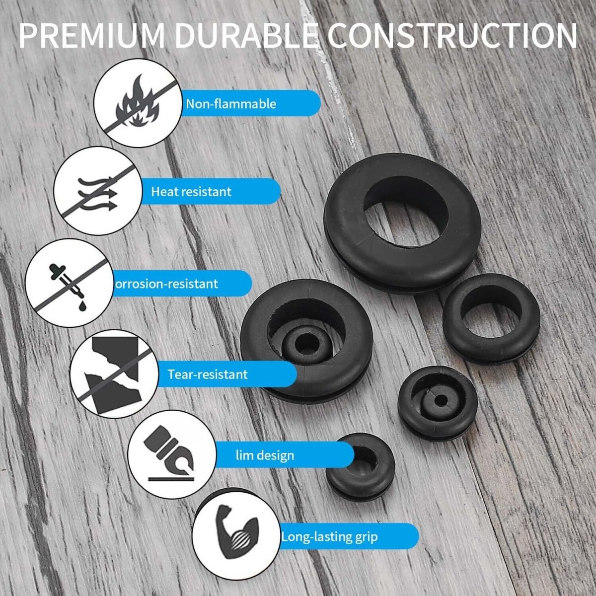 200 Pcs Rubber Grommet Assortment Kit Set Firewall Hole Electrical Wiring Gasket - HomeDIYer