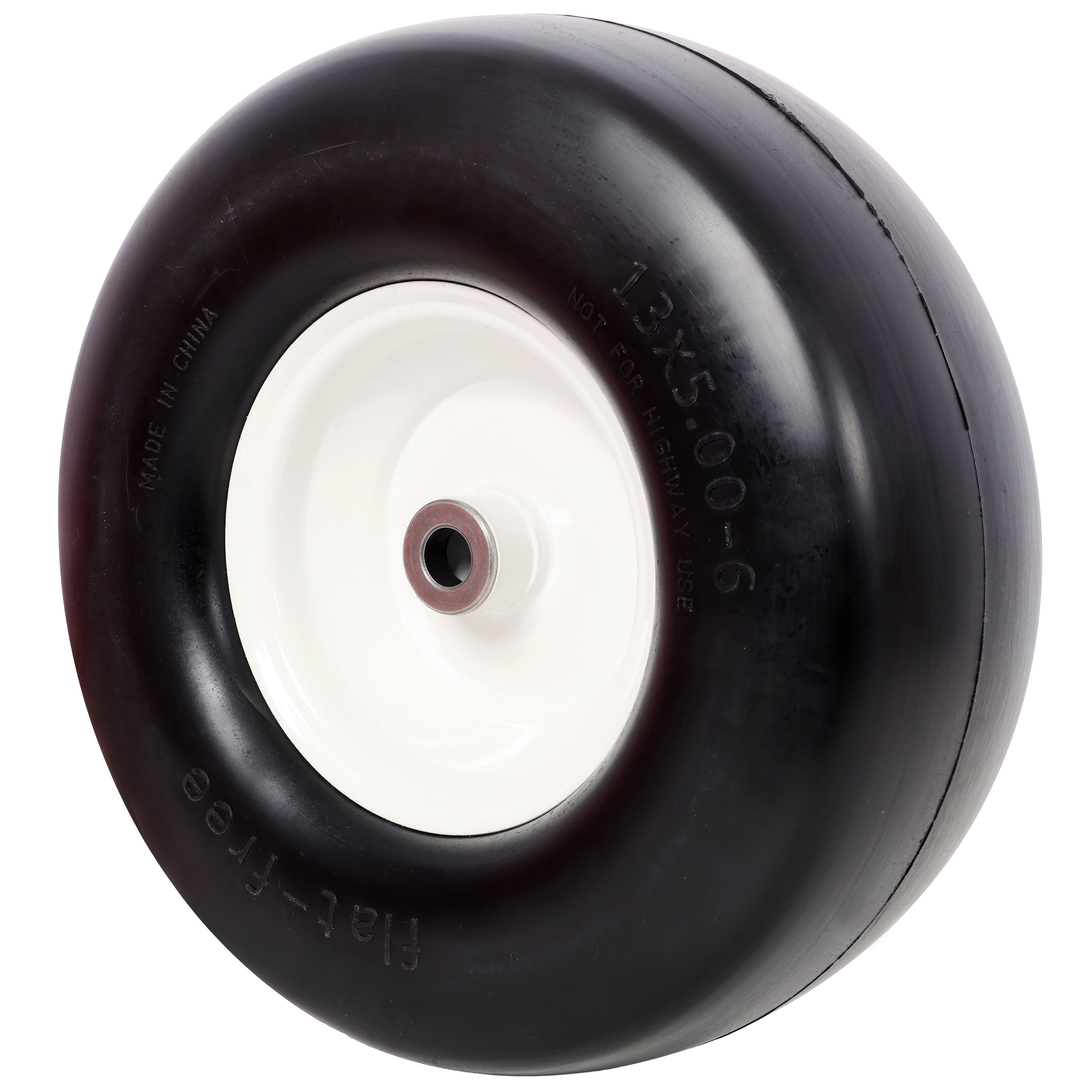 2-Pack 13x5.00-6 Flat Free Lawn Mower Tires – Zero Turn Solid Tires, Smooth Tread, 3/4" Bearing, 500 LB Capacity Each