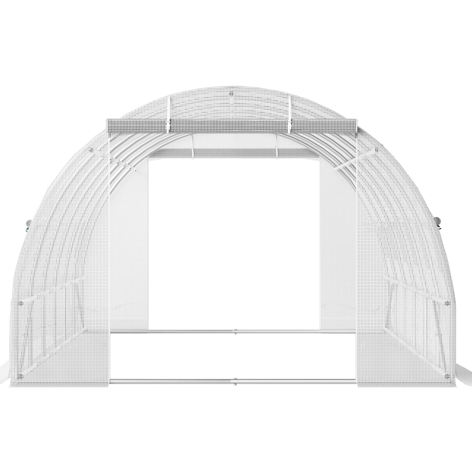 20ft x 10ft x 7ft Walk‑In Tunnel Greenhouse — Galvanized Steel Frame Roll‑Up Windows & Zippered Doors White