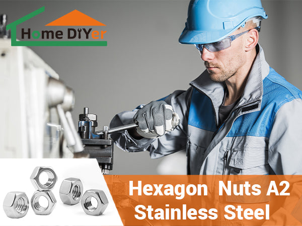 HEXAGON FULL NUTS TO FIT METRIC BOLTS A2 STAINLESS STEEL M3 M4 M5 M6 M8 M10 M12