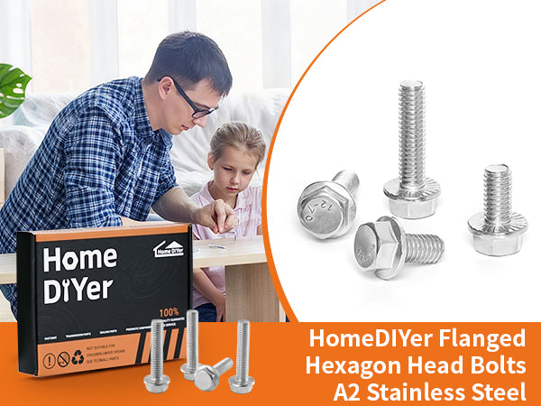 M5 (5mmφ) FLANGED HEXAGON HEAD BOLTS FLANGE HEX SCREWS A2-70 STAINLESS STEEL