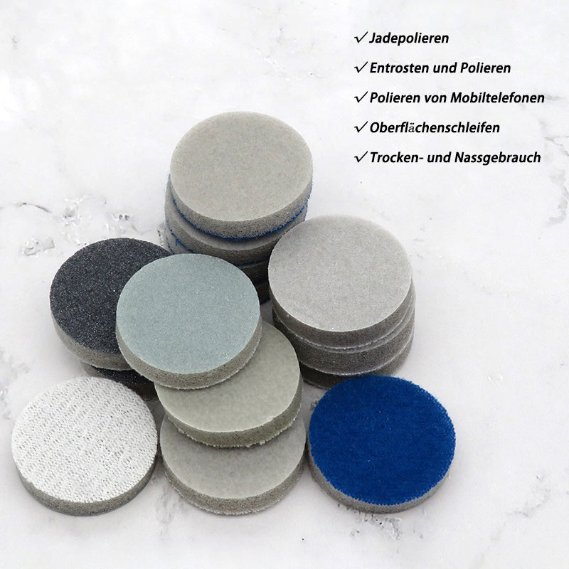 1.2" 30mm Sponge Sanding Discs 300 - 3000 Grit Hook & Loop Wet and Dry Sandpaper