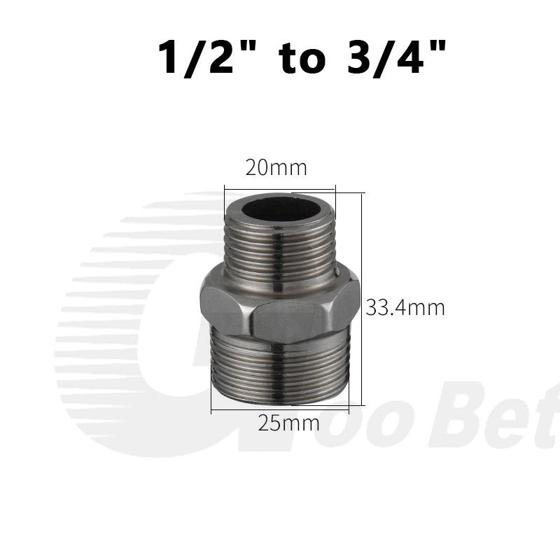 Stainless Steel Hex Nipple BSP Pipe Fitting — Male Thread Adapter 1/4" to 1-1/4"