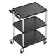 3-shelf Utility Cart 300 lbs 27.6 x 18.1-inch Service Cart with Wheels
