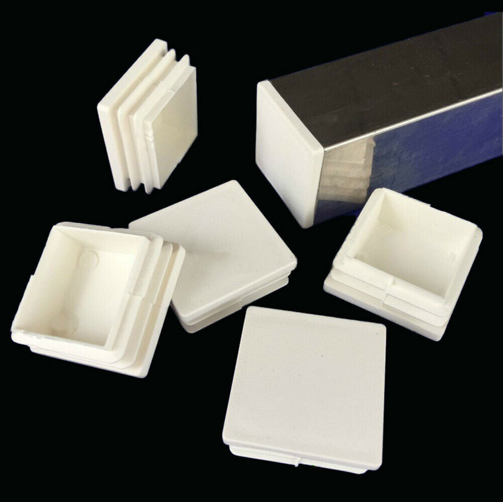 White Plastic Rectangle/Square/Round Blanking End Caps Tube