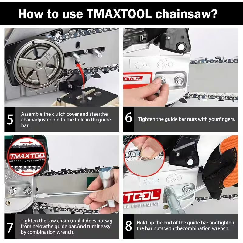 TMAXTOOL 62cc Powerful 20 inch +16 inch Gas Chainsaw with 2 Stroke Perfect for Pruning, Limbing, and Sawmill Operations-black