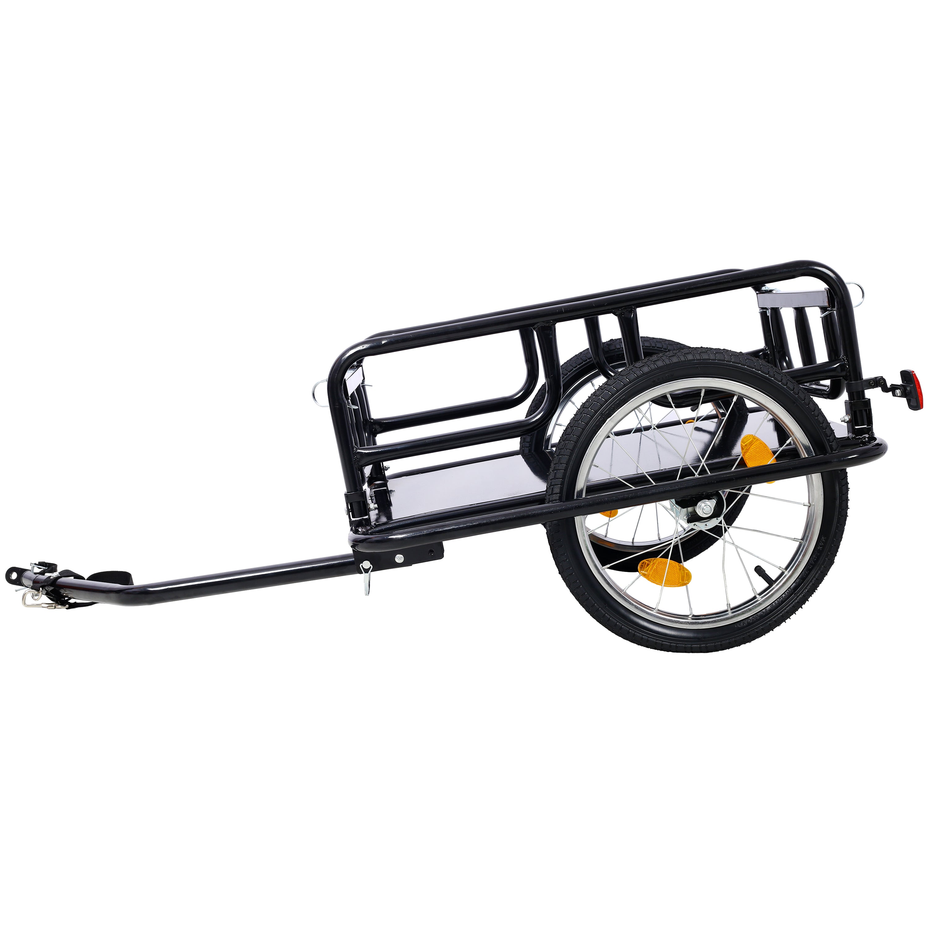 Foldable Bike Cargo Trailer with Universal Bike Hitch, Bicycle Wagon Trailer with 16" Wheels & Reflectors, Large Loading Bike Trailer Storage Cart