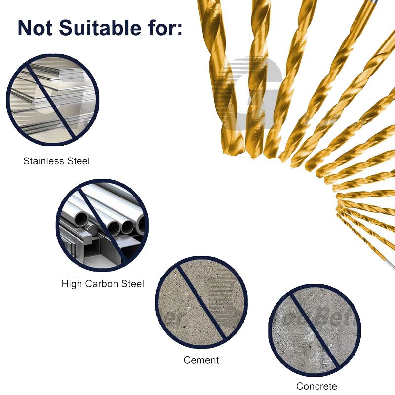 99x Titanium Hss Cobalt Twist Drill Bit Set 1.5 - 10mm Straight Shank Metal Tools - HomeDIYer