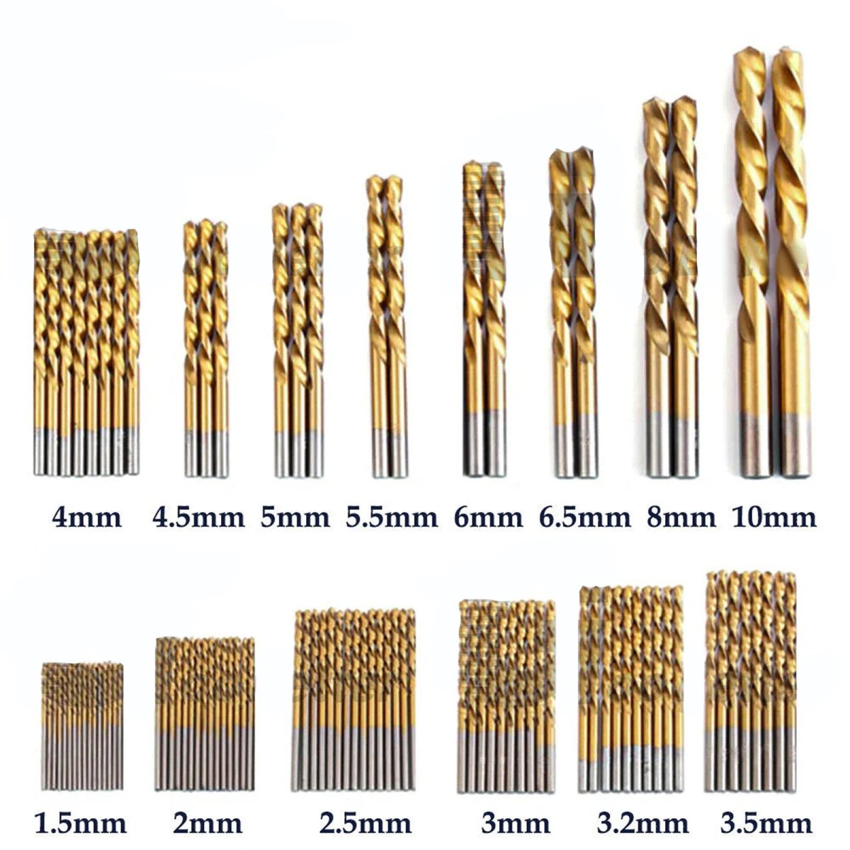 99x Titanium Hss Cobalt Twist Drill Bit Set 1.5 - 10mm Straight Shank Metal Tools - HomeDIYer