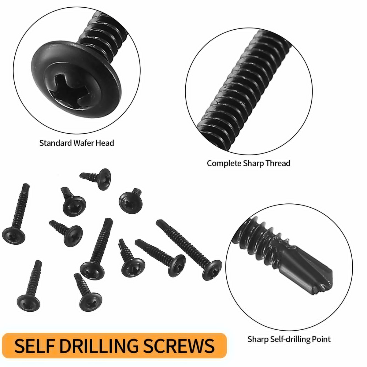 190x Phillips Wafer Head Self Tapping Stainless Steel Screw Kit For Metal Sheets - HomeDIYer