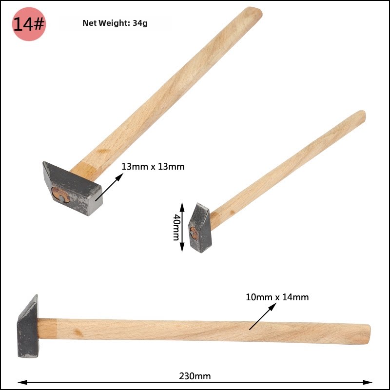 Jewelry & Metalworking Hammer – Mini Shaping Hammer for Gold Silver Craft, Stamping & Metal Forming (18 Models)